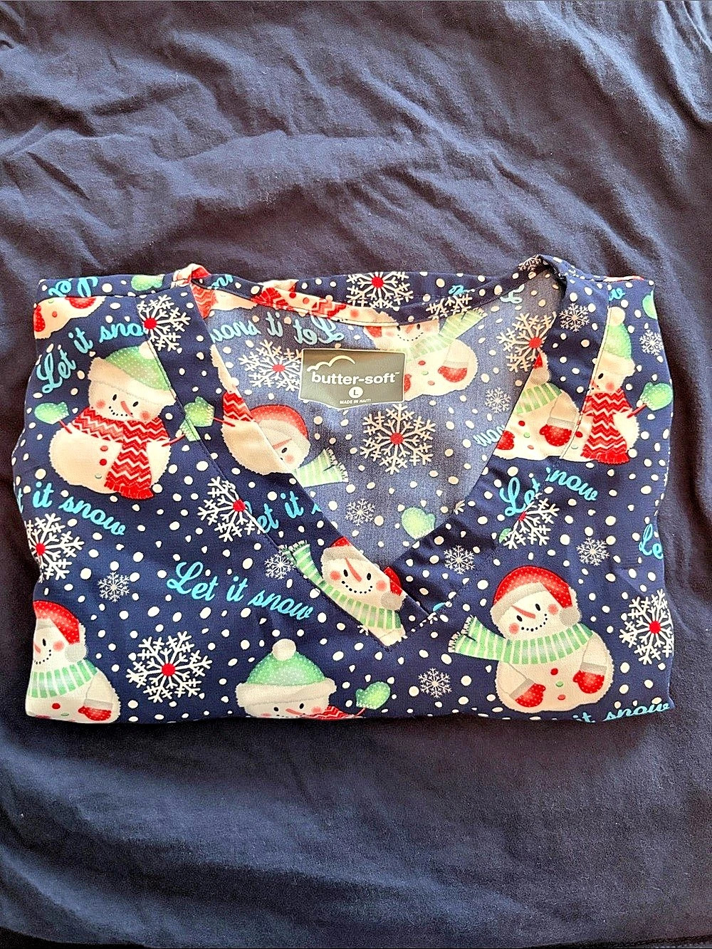 Women’s Snowman scrub top